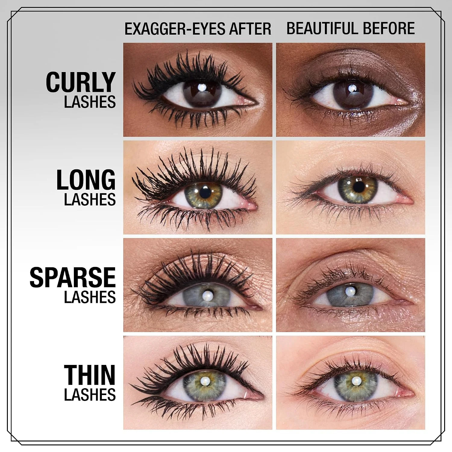 Charlotte Tilbury Exagger-Eyes Mascara dramatic before and after eye results